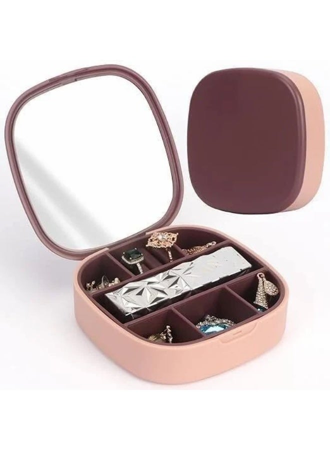 Travel-Friendly Mini Jewelry Box – Portable Multicolour Organizer with Soft Padded Compartments for Rings, Earrings, Necklaces, Bracelets, Ideal for Girls, Women, and Gift Giving - Image 1